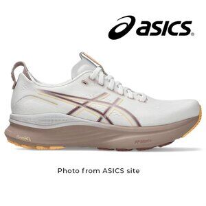 ASICS Gel-Kayano 32 Trainer Running Athletic Shoe 7 WIDE White/Orange Glow